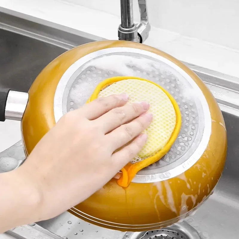 2 in 1 Multicolor Dishwashing Scrub and Sponge (Pack of 10 Pcs Cleaning Sponge)