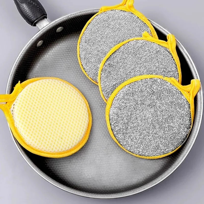 2 in 1 Multicolor Dishwashing Scrub and Sponge (Pack of 10 Pcs Cleaning Sponge)