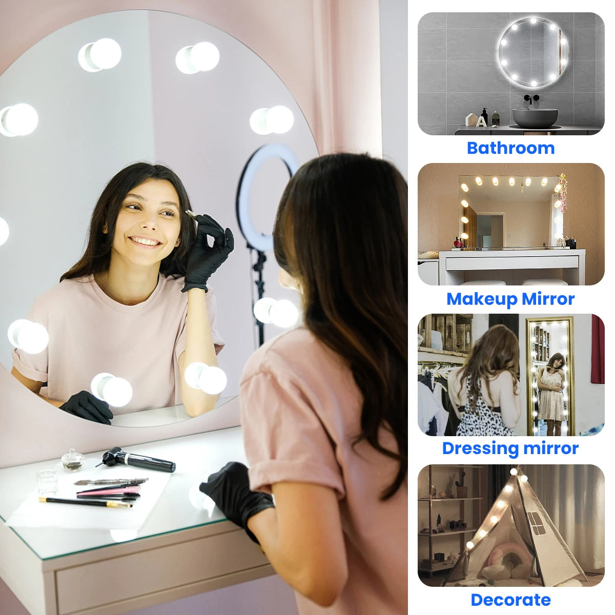 3 Colour modes Vanity Lights 10 bulbs