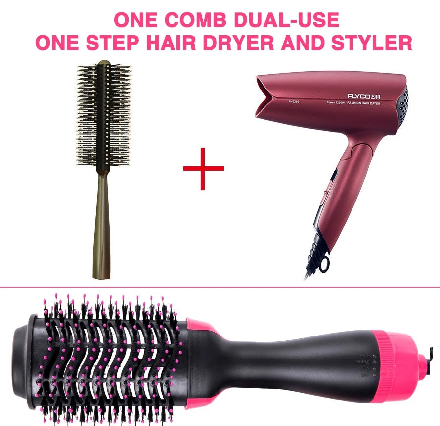 3 in 1 One Step Brush Hair Dryer Straightener Curler Volumizer