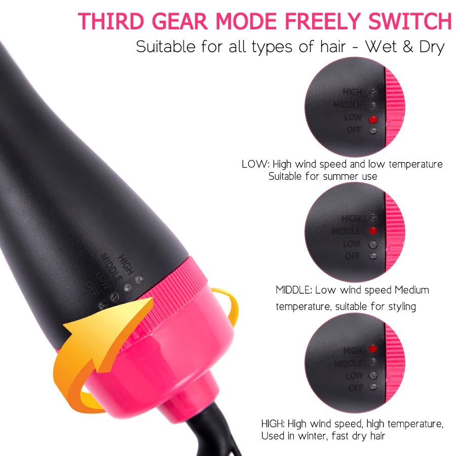 3 in 1 One Step Brush Hair Dryer Straightener Curler Volumizer